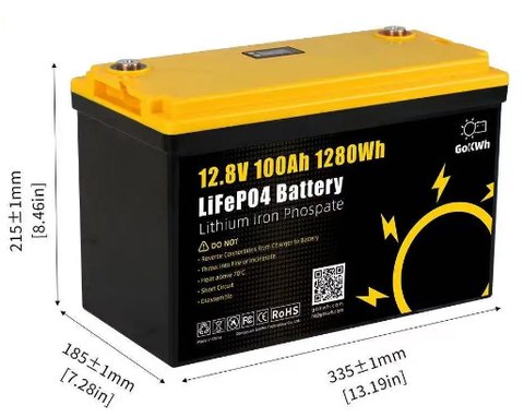 Аккумулятор с дисплеем GoKwt LiFePO4 12V/100AH (1280W*h) (литий-железо-фосфатный аккумулятор для ИБП) 401 GKP04 фото