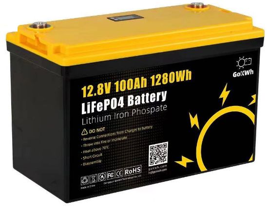 Аккумулятор с дисплеем GoKwt LiFePO4 12V/100AH (1280W*h) (литий-железо-фосфатный аккумулятор для ИБП) 401 GKP04 фото